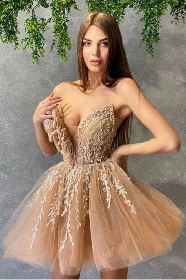 Bmbridal Sweetheart Appliques Short Homecoming Dress Tulle