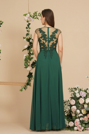 Bmbridal Dark Green Cap Sleeves Prom Dress A-Line With Appliques_3