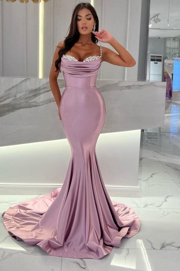 Bmbridal Off-the-Shoulder Prom Dress Mermaid Sleeveless With Crystal