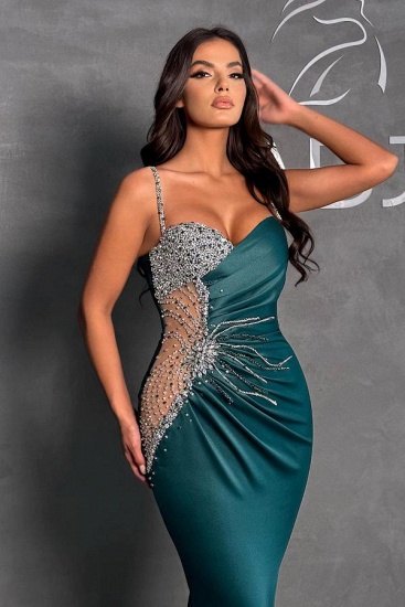 Bmbridal Spaghetti-Straps Mermaid Evening Gown Sleeveless With Beads_3