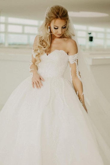 Bmbridal Sweetheart Ball Gown Wedding Dress Tulle Lace Online