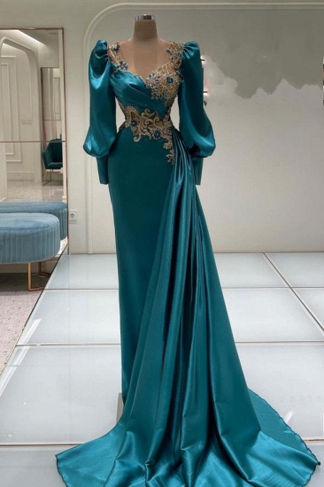Bmbridal Jade Long Sleeves Scoop Evening Dress Mermaid With Beads