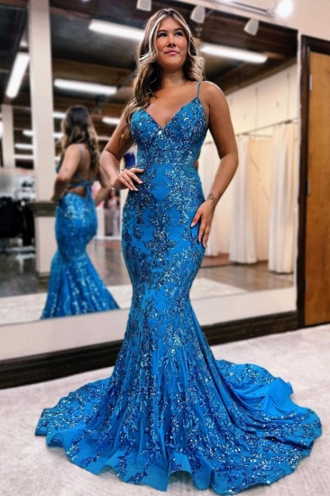 Bmbridal Ocean Blue Sweetheart Mermaid Prom Dress With Appliques