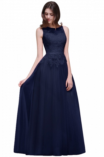 BMbridal Lace Sleeveless Long Tulle Prom Dress_5