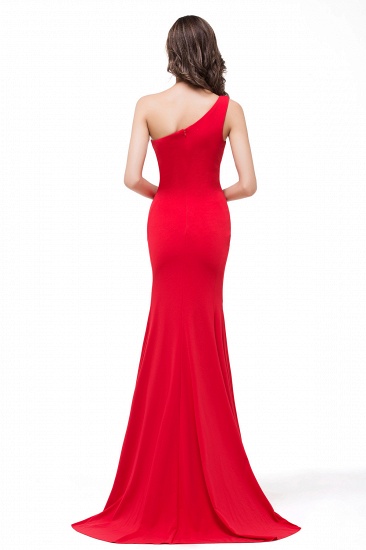 BMbridal Red One-Shoulder Floor Length Mermaid Prom Dress_3