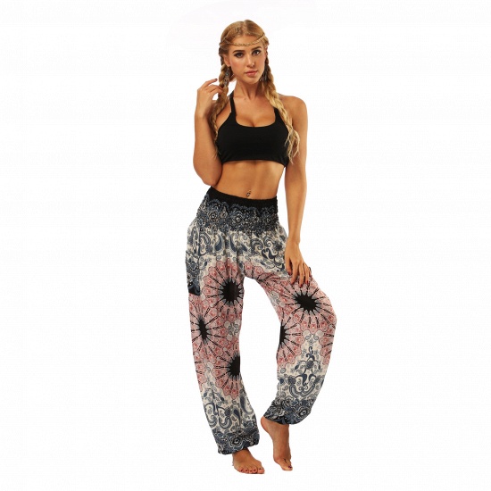 BMbridal Newest Flora Printed Designed Latern Pockets Women Yoga Pants Outdoor Indoor Gym Sports Exercises Women Lose Athletic Trousers_8