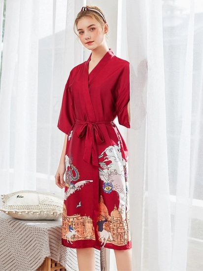 BMbridal Womens Robe Knit Bathrobe Long Sleepwear Loungewear Lightweight Kimono Robes_1