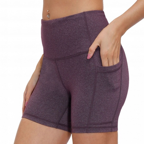 BMbridal Women Yoga Shorts Polyester Spandex Sport Shorts for Ladies Sportwear Pocket Trousers Running Trainning Legging Shorts_6