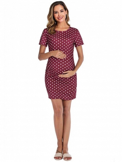 BMbridal Vintage Women Short Sleeves Maternity Dress with Polka Dots On Sale