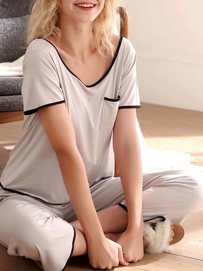 BMbridal Casual Two-piece Modal Pajamas Set with Short-Sleeves_1