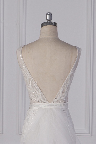 BMbridal Glamorous Jewel Beadings Sheath Wedding Dress Tulle Beadings Appliques Bridal Gowns On Sale_6