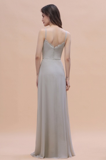 BMbridal Chic Spaghetti Straps Chiffon Lace A-Line Bridesmaid Dress On Sale_3