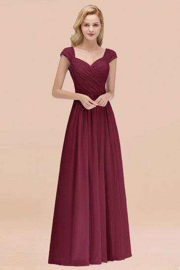 BMbridal Modest Chiffon Sweetheart Sleeveless Affordable Bridesmaid Dresses with Ruffles_10