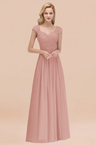 BMbridal Modest Chiffon Sweetheart Sleeveless Affordable Bridesmaid Dresses with Ruffles_6