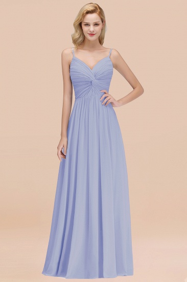 BMbridal Chic V-Neck Pleated Backless Bridesmaid Dresses with Spaghetti Straps_22