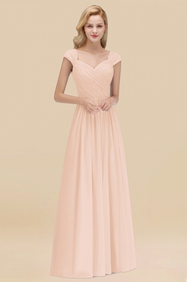 BMbridal Modest Chiffon Sweetheart Sleeveless Affordable Bridesmaid Dresses with Ruffles_5