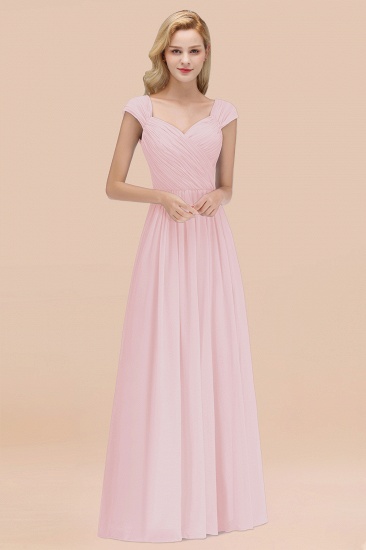 BMbridal Modest Chiffon Sweetheart Sleeveless Affordable Bridesmaid Dresses with Ruffles_3
