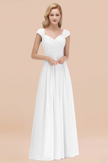 BMbridal Modest Chiffon Sweetheart Sleeveless Affordable Bridesmaid Dresses with Ruffles_1