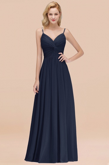 BMbridal Chic V-Neck Pleated Backless Bridesmaid Dresses with Spaghetti Straps_28