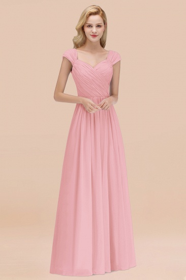 BMbridal Modest Chiffon Sweetheart Sleeveless Affordable Bridesmaid Dresses with Ruffles_4