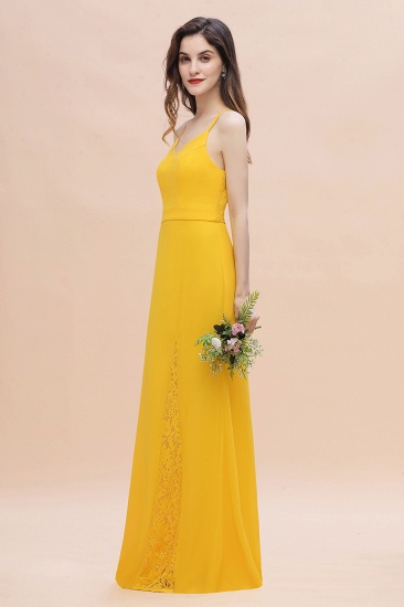 BMbridal Gorgeous Spaghett Straps V-Neck Chiffon Lace Bridesmaid Dress Online_4