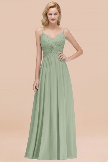 BMbridal Chic V-Neck Pleated Backless Bridesmaid Dresses with Spaghetti Straps_41