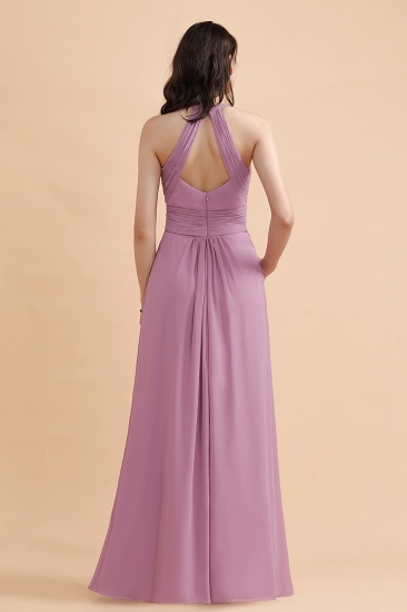 BMbridal Elegant Jewel Wisteria Chiffon Ruffles Bridesmaid Dress with Pockets On sale_3