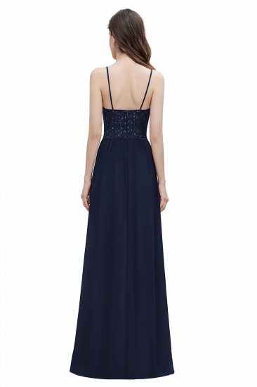 BMbridal Fabulous A-line Burgundy Chiffon Bridesmaid Dress V-Neck Spaghetti Straps Sequins Evening Dress_13