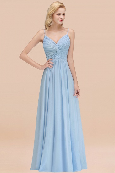 BMbridal Chic V-Neck Pleated Backless Bridesmaid Dresses with Spaghetti Straps_55