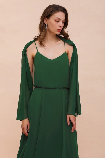 BMbridal Dark Green Chiffon Special Occasion Wraps with Long Sleeves_7