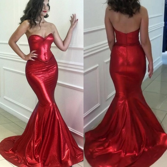 Bmbridal Red Sweetheart Mermaid Long Prom Dress_5