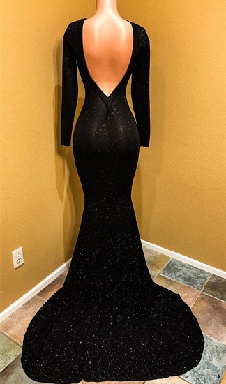 Bmbridal Long Sleeves Black Prom Dress Mermaid Long With Sequins_5