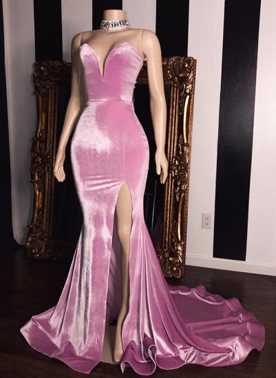 Bmbridal Sweetheart Mermaid Prom Dress Sleeveless With Split On Sale_1