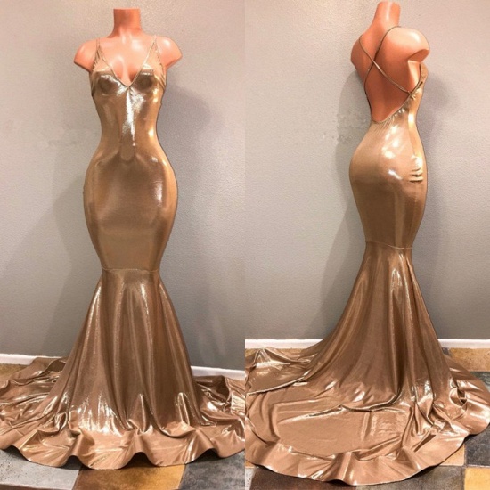Bmbridal Spaghetti-Straps Mermaid Prom Dress V-Neck Sleeveless Evening Party Gowns_4