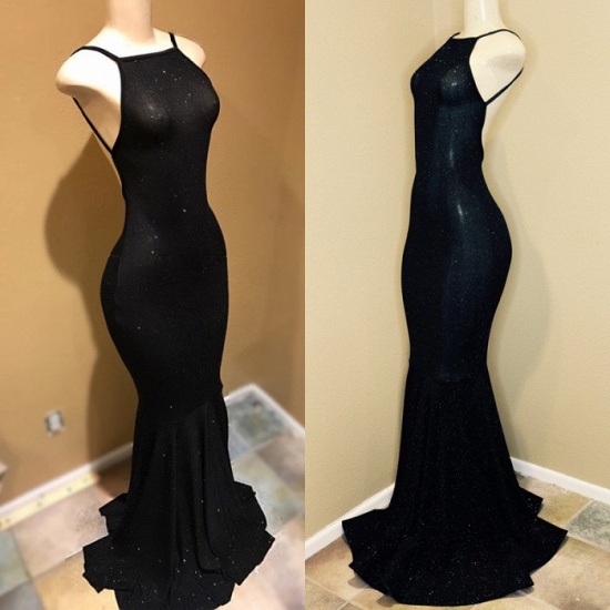 Bmbridal Black Shinning Sequins Prom Dress Mermaid Sleeveless_4